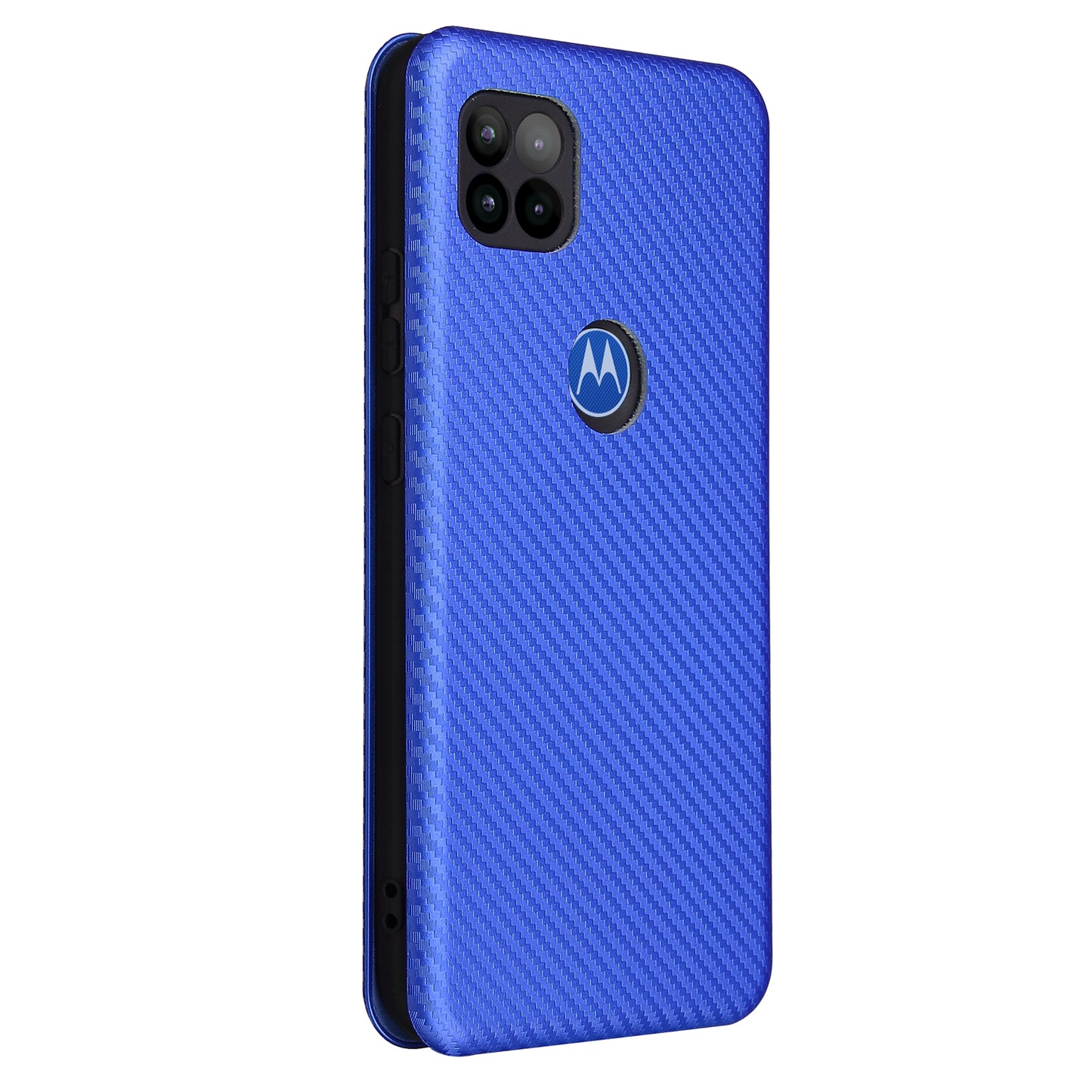 Auto-absorbed Carbon Fiber Leather Cover Case with Card Holder for Motorola Moto G 5G