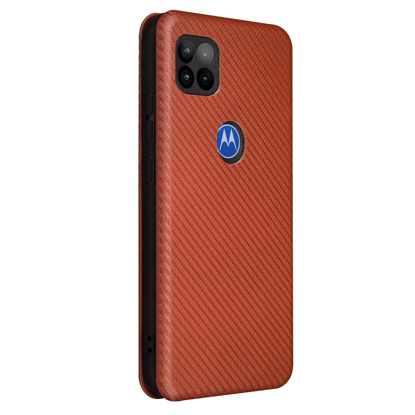 Auto-absorbed Carbon Fiber Leather Cover Case with Card Holder for Motorola Moto G 5G