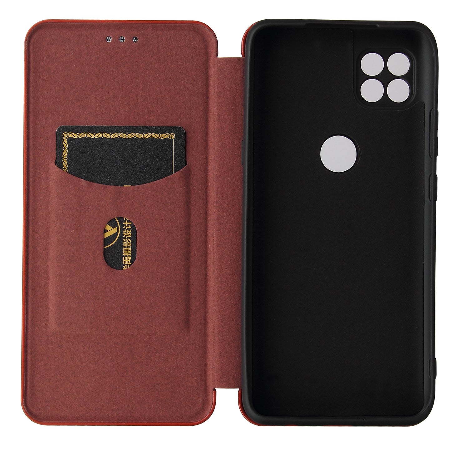 Auto-absorbed Carbon Fiber Leather Cover Case with Card Holder for Motorola Moto G 5G