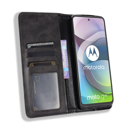 Magnetic Vintage Style Phone Case Wallet Stand Leather Cover for Motorola Moto G 5G