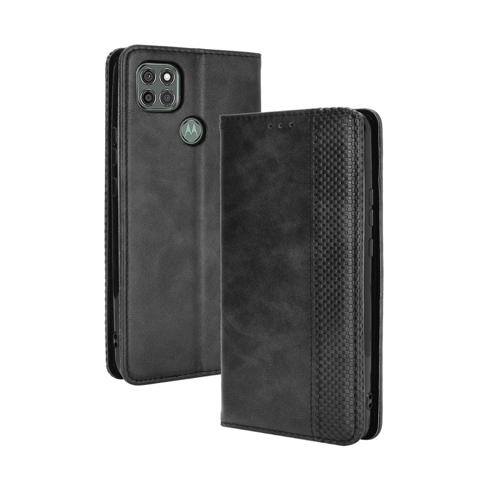 Magnetic Vintage Style Phone Case Wallet Stand Leather Cover for Motorola Moto G9 Power