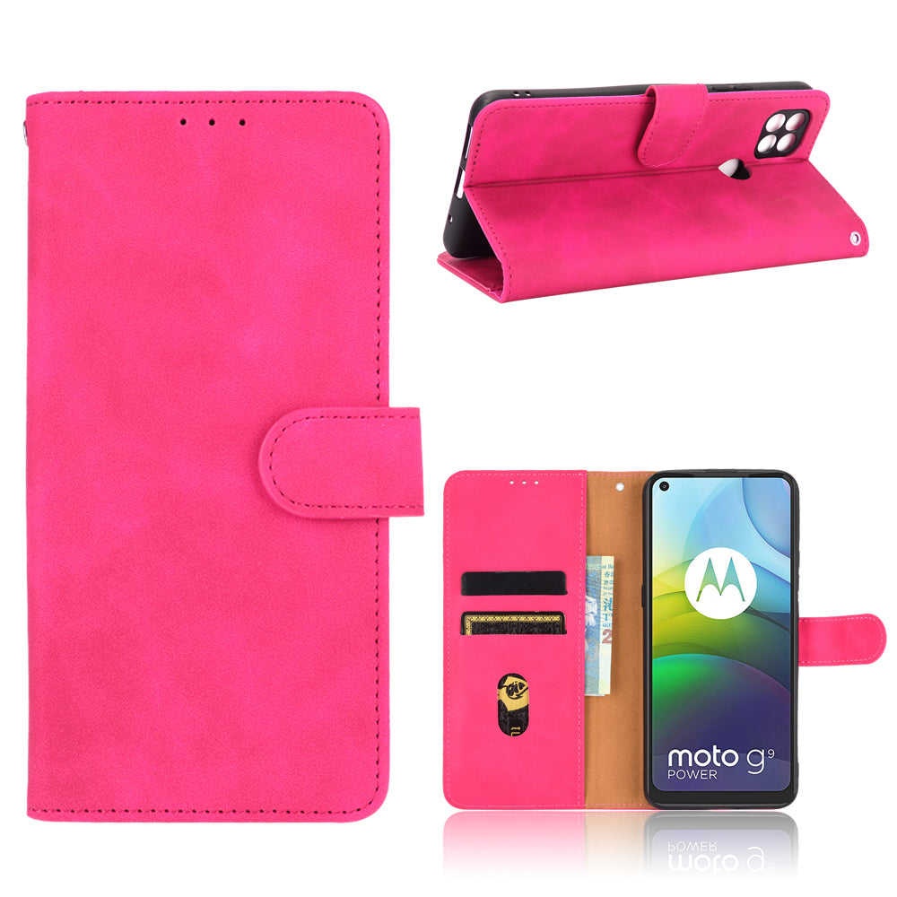 Delicate PU Leather Wallet Cell Phone Case for Motorola Moto G9 Power