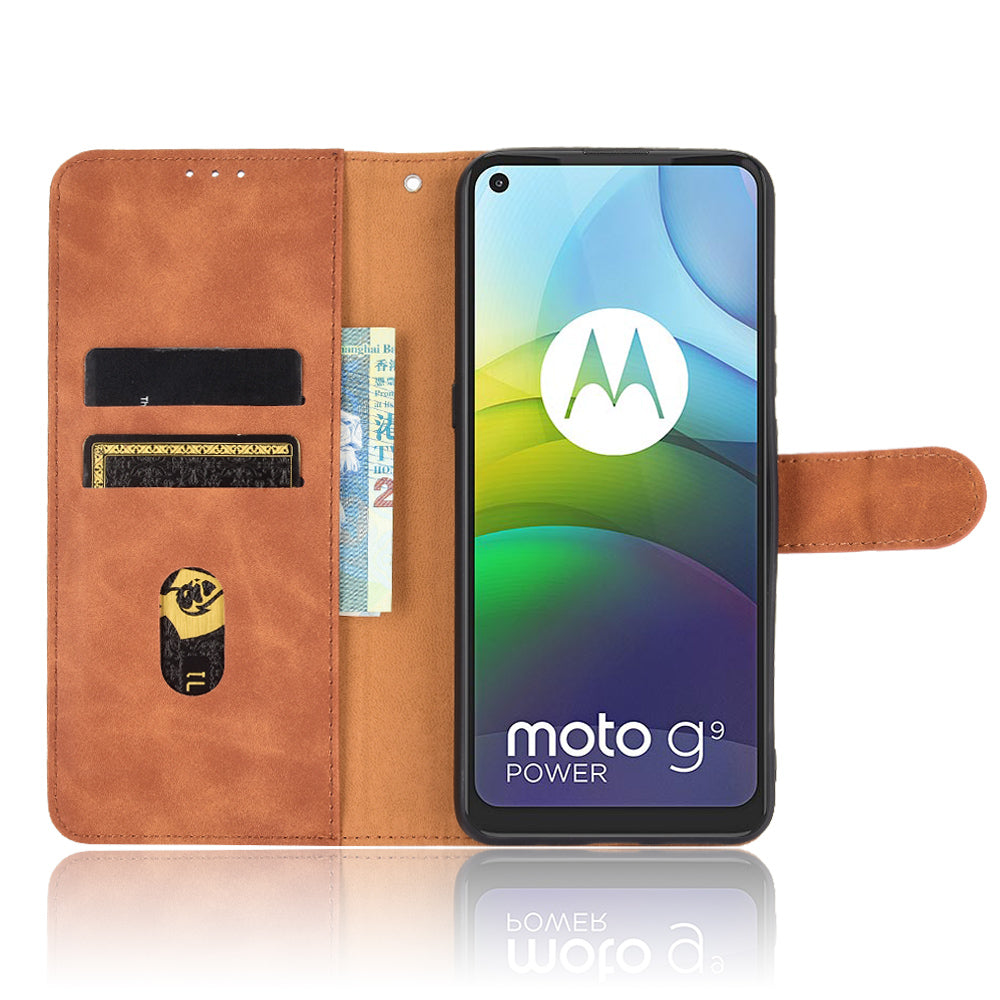 Delicate PU Leather Wallet Cell Phone Case for Motorola Moto G9 Power