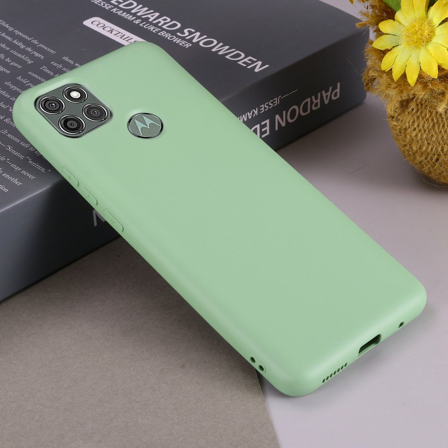 Liquid Silicone Phone Protective Case with Strap for Motorola Moto G9 Power