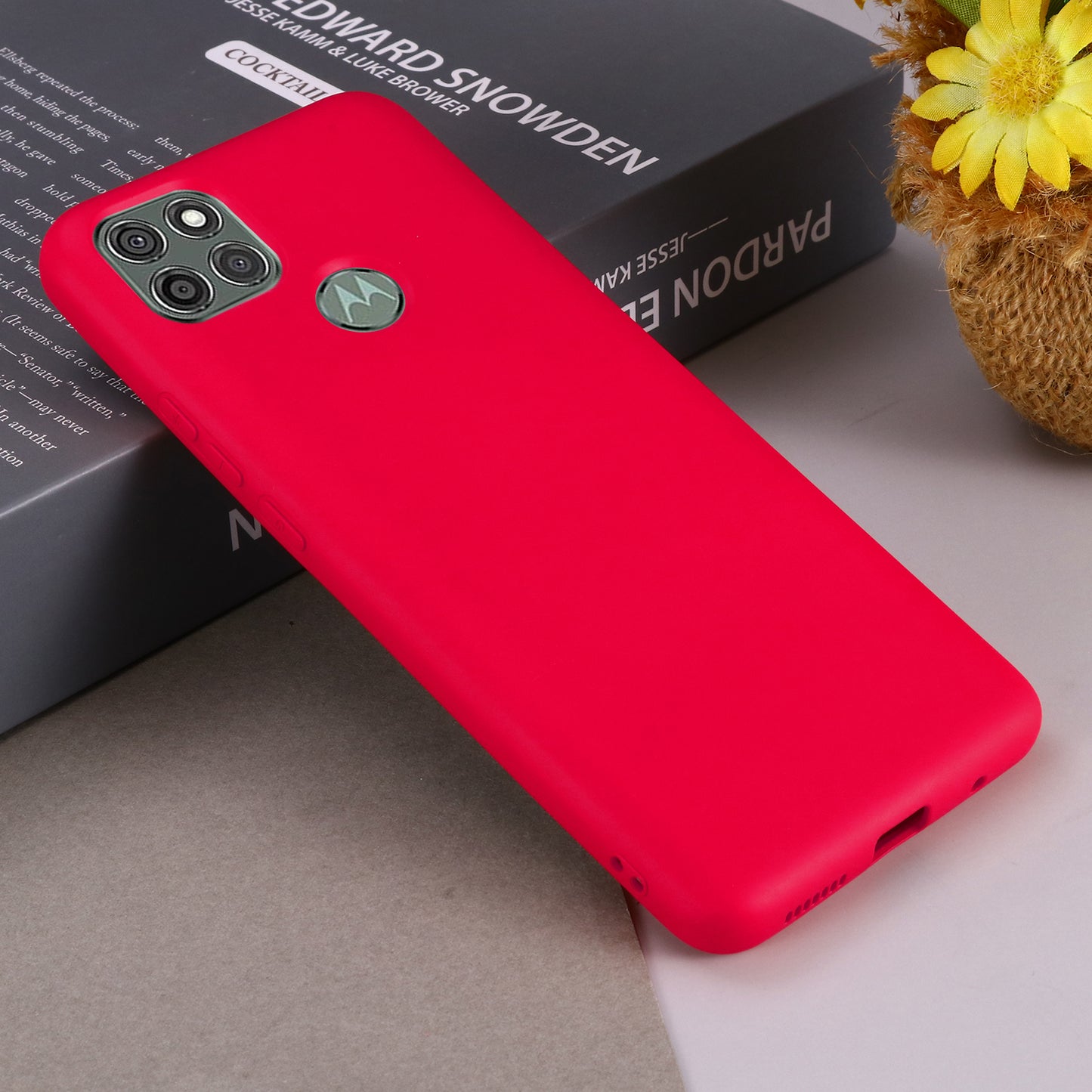 Liquid Silicone Phone Protective Case with Strap for Motorola Moto G9 Power