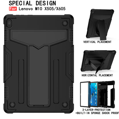 Shock Absorption Silicone + PC Tablet Hybrid Case with Folding Kickstand for Lenovo Tab M10 TB-X605F/X505