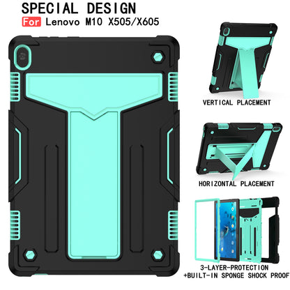 Shock Absorption Silicone + PC Tablet Hybrid Case with Folding Kickstand for Lenovo Tab M10 TB-X605F/X505