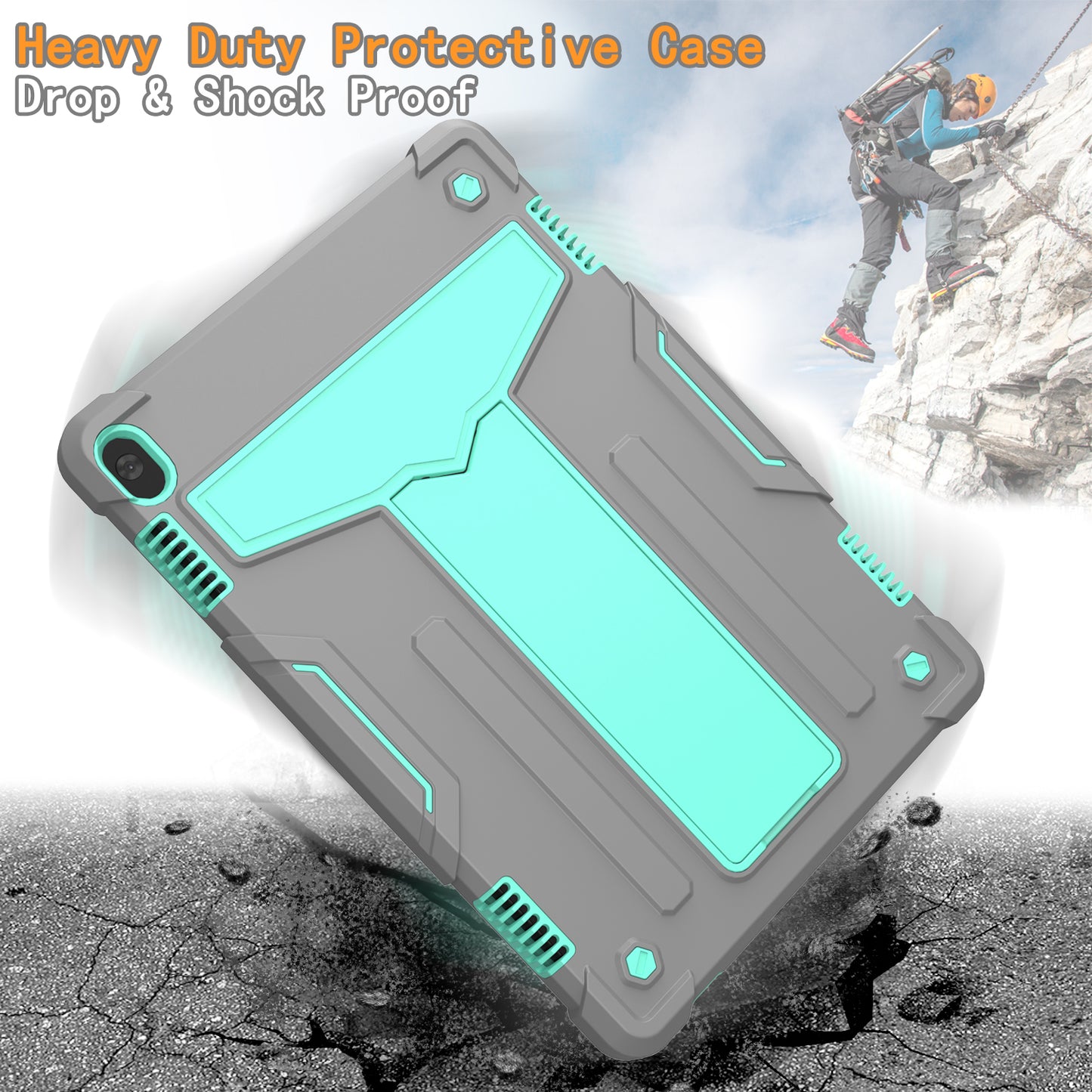 Shock Absorption Silicone + PC Tablet Hybrid Case with Folding Kickstand for Lenovo Tab M10 TB-X605F/X505