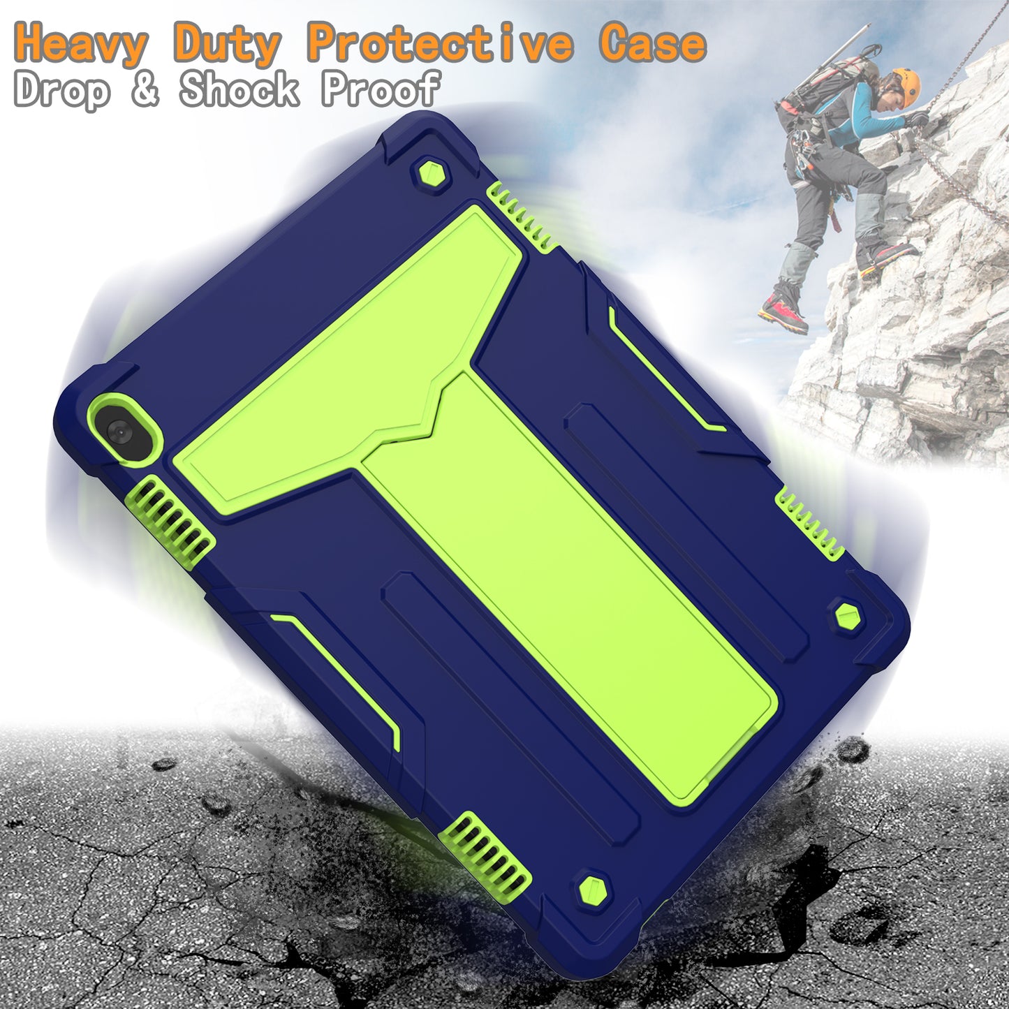 Shock Absorption Silicone + PC Tablet Hybrid Case with Folding Kickstand for Lenovo Tab M10 TB-X605F/X505