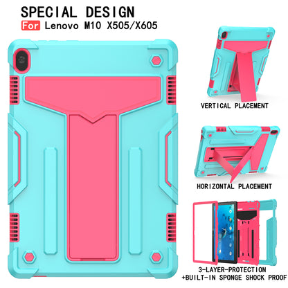 Shock Absorption Silicone + PC Tablet Hybrid Case with Folding Kickstand for Lenovo Tab M10 TB-X605F/X505