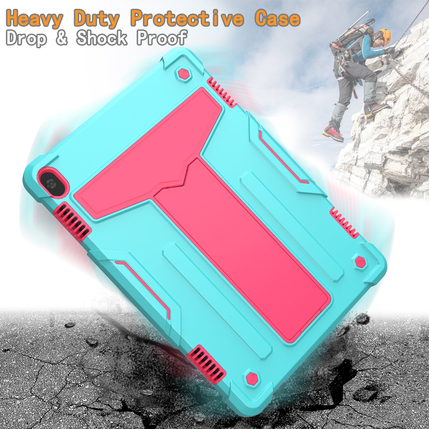 Shock Absorption Silicone + PC Tablet Hybrid Case with Folding Kickstand for Lenovo Tab M10 TB-X605F/X505