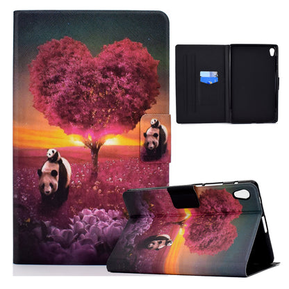 TPU + PU Leather Pattern Printing Card Holder Tablet Case for Lenovo Tab M10 HD Gen 2 X306X