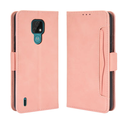 For Motorola Moto E7 Multiple Card Slots Protective Cover Stand Leather Case