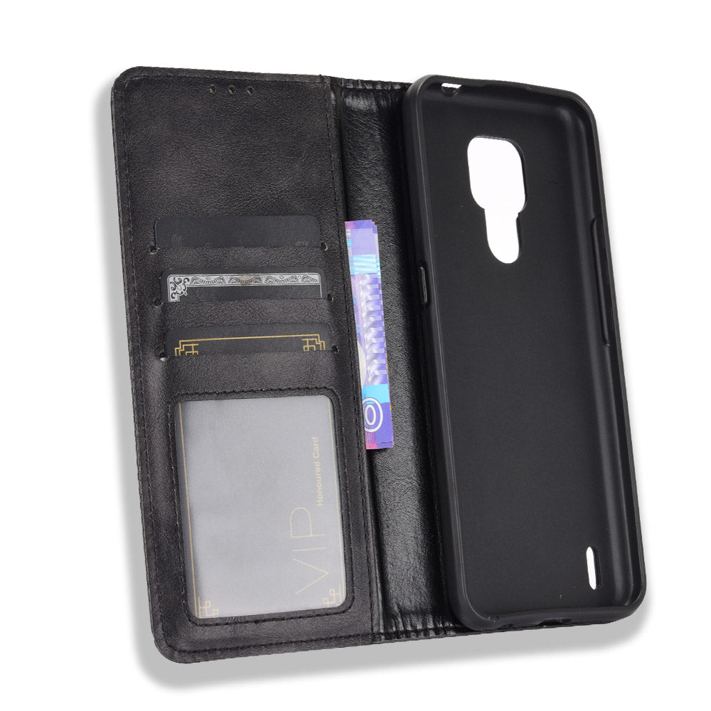 Vintage Style Wallet Stand Leather Phone Cover for Motorola Moto E7