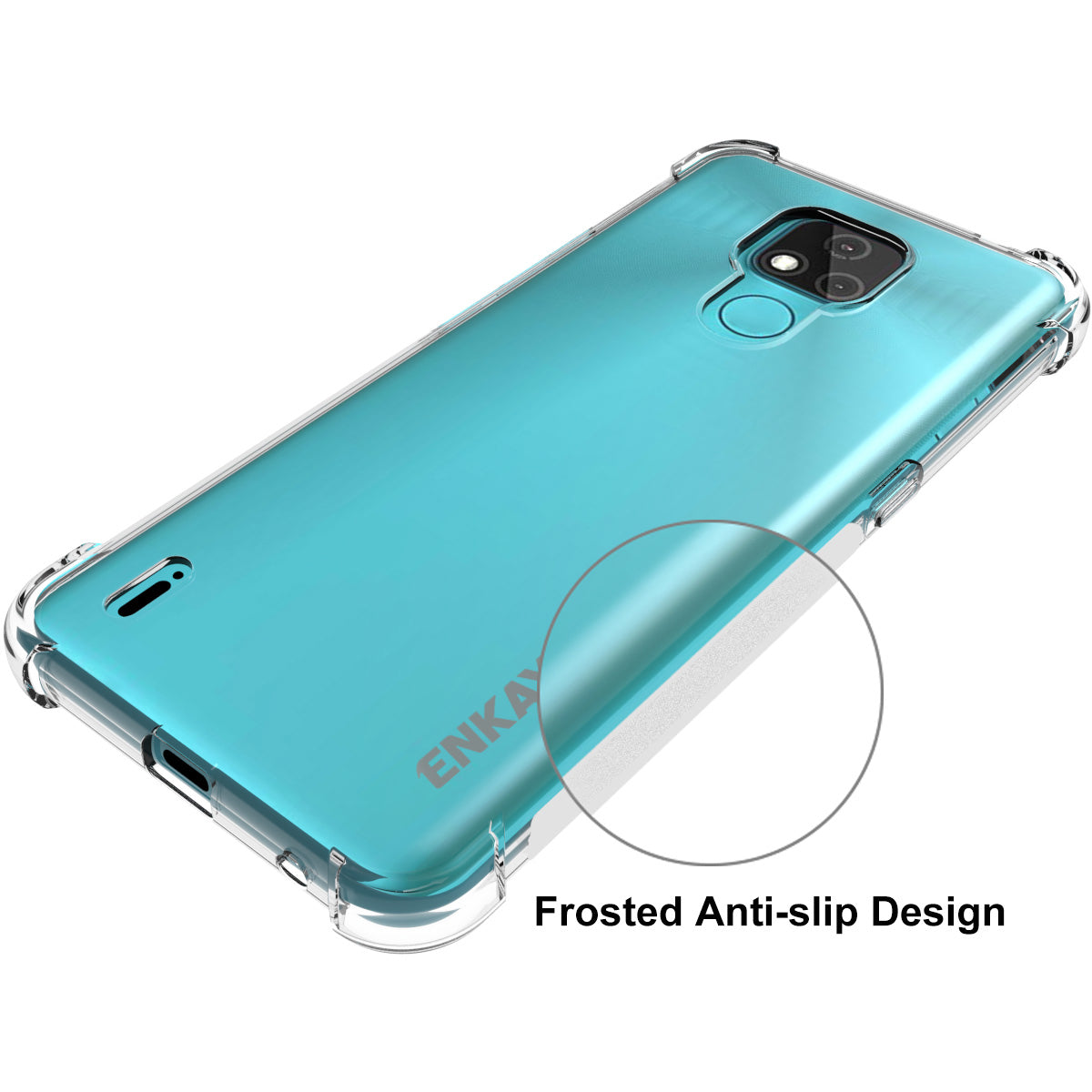 ENKAY Antislip 4 Corners Thickened Shockproof Clear TPU Protector Shell for Motorola Moto E7