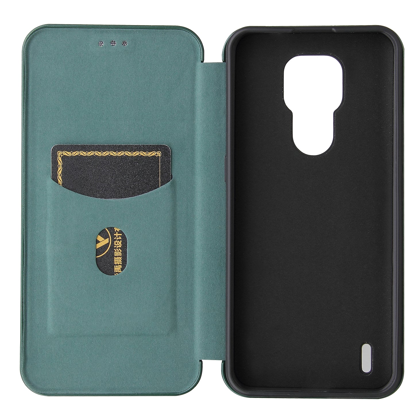 Auto-absorbed Stand Cover for Motorola Moto E7 Carbon Fiber Texture Leather Case