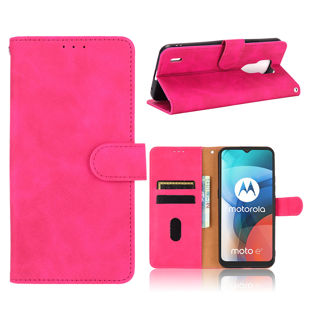 Delicate PU Leather Wallet Cell Phone Case for Motorola Moto E7