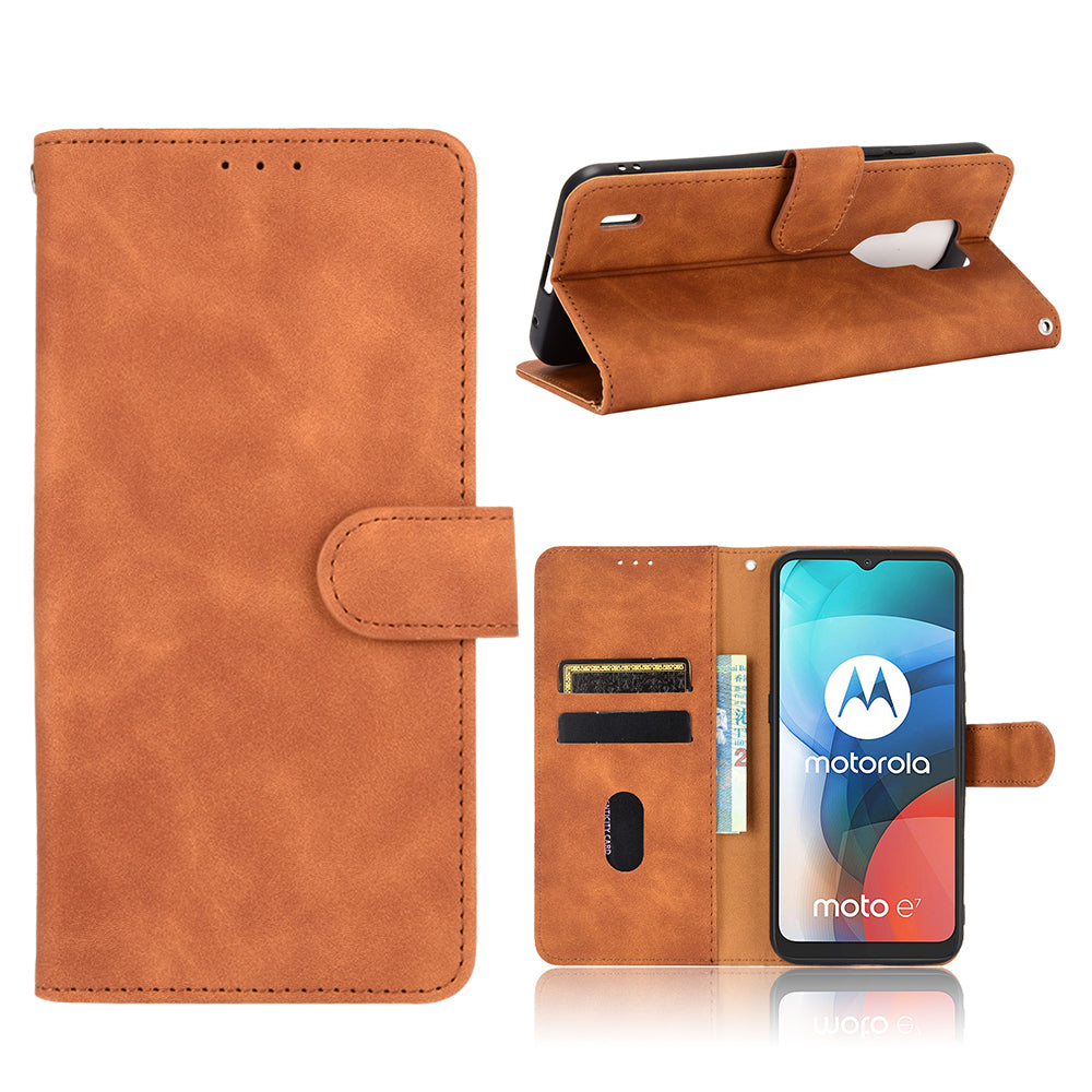 Delicate PU Leather Wallet Cell Phone Case for Motorola Moto E7