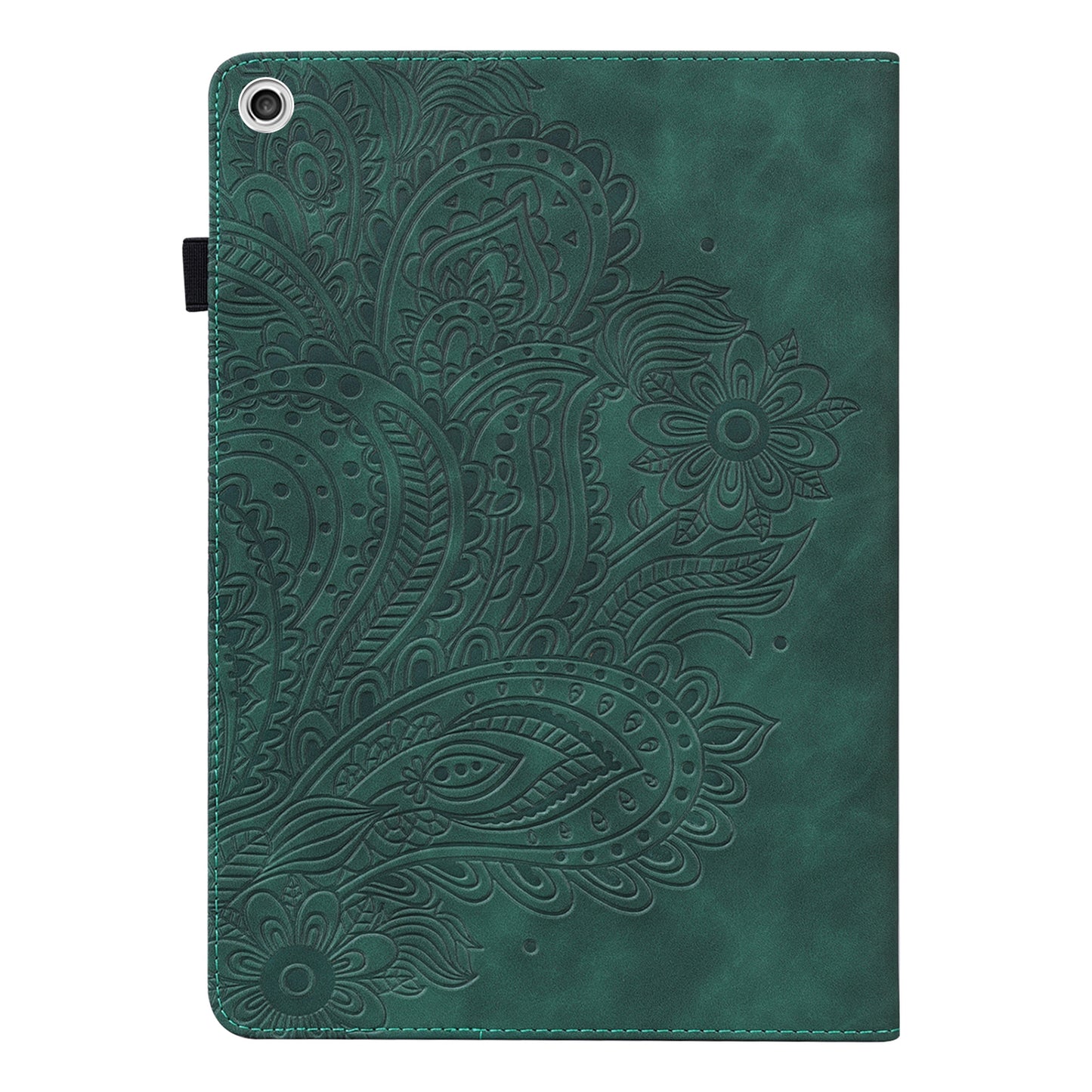 Imprinted Flower Pattern Leather Wallet Stand Tablet Protective Shell for Lenovo Tab M10 HD Gen 2