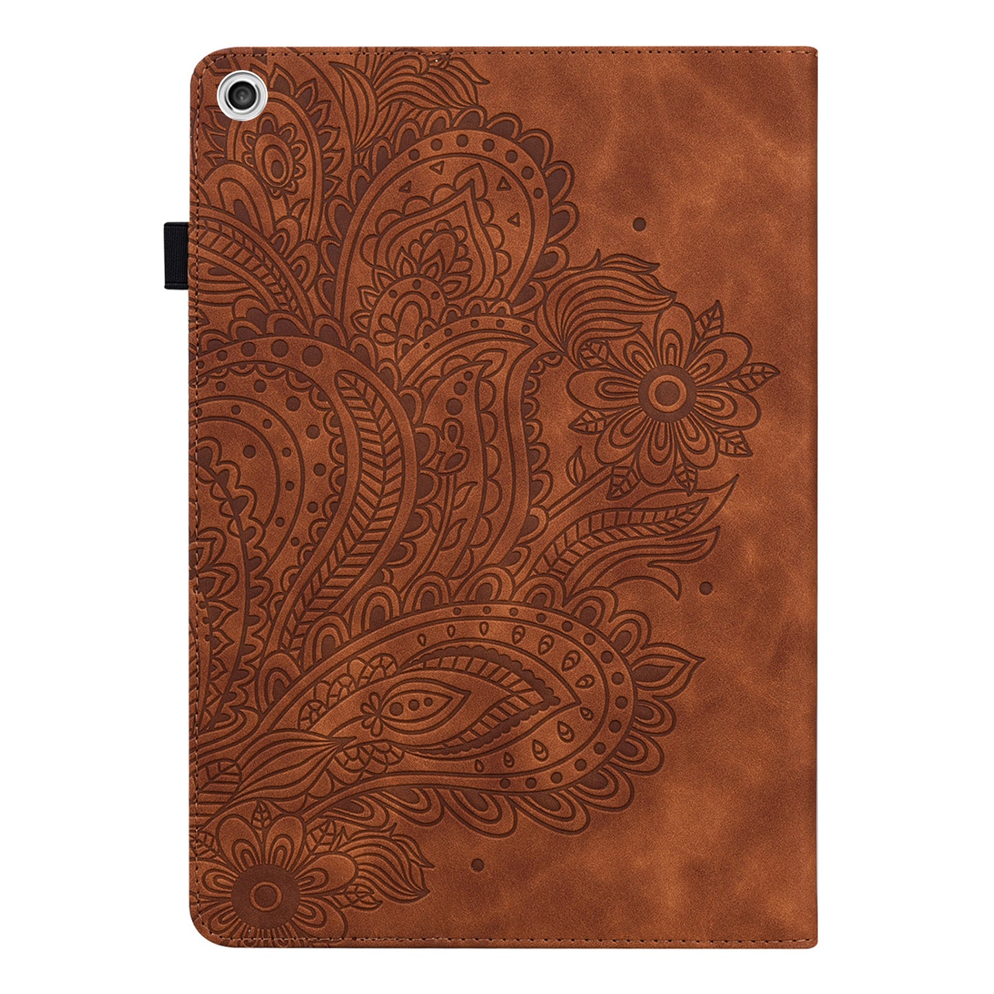 Imprinted Flower Pattern Leather Wallet Stand Tablet Protective Shell for Lenovo Tab M10 HD Gen 2