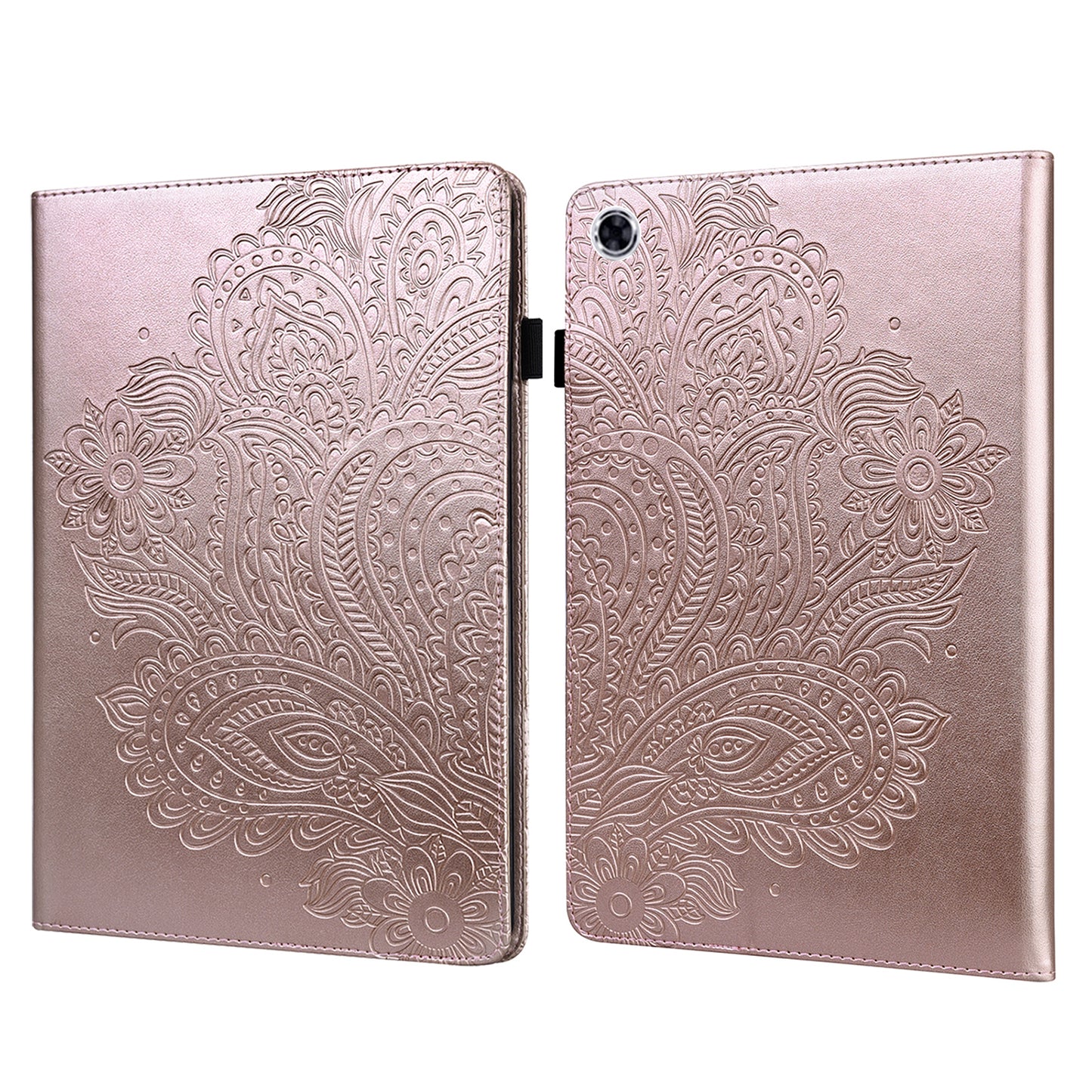 For Lenovo M10 Plus / Smart Tab M10 FHD Plus X606F Imprinted Flower Pattern Leather Wallet Stand Tablet Protective Shell