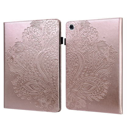 For Lenovo M10 Plus / Smart Tab M10 FHD Plus X606F Imprinted Flower Pattern Leather Wallet Stand Tablet Protective Shell