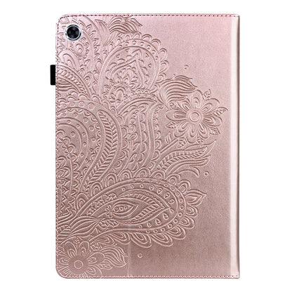 For Lenovo M10 Plus / Smart Tab M10 FHD Plus X606F Imprinted Flower Pattern Leather Wallet Stand Tablet Protective Shell