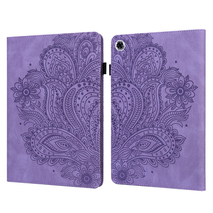 For Lenovo M10 Plus / Smart Tab M10 FHD Plus X606F Imprinted Flower Pattern Leather Wallet Stand Tablet Protective Shell