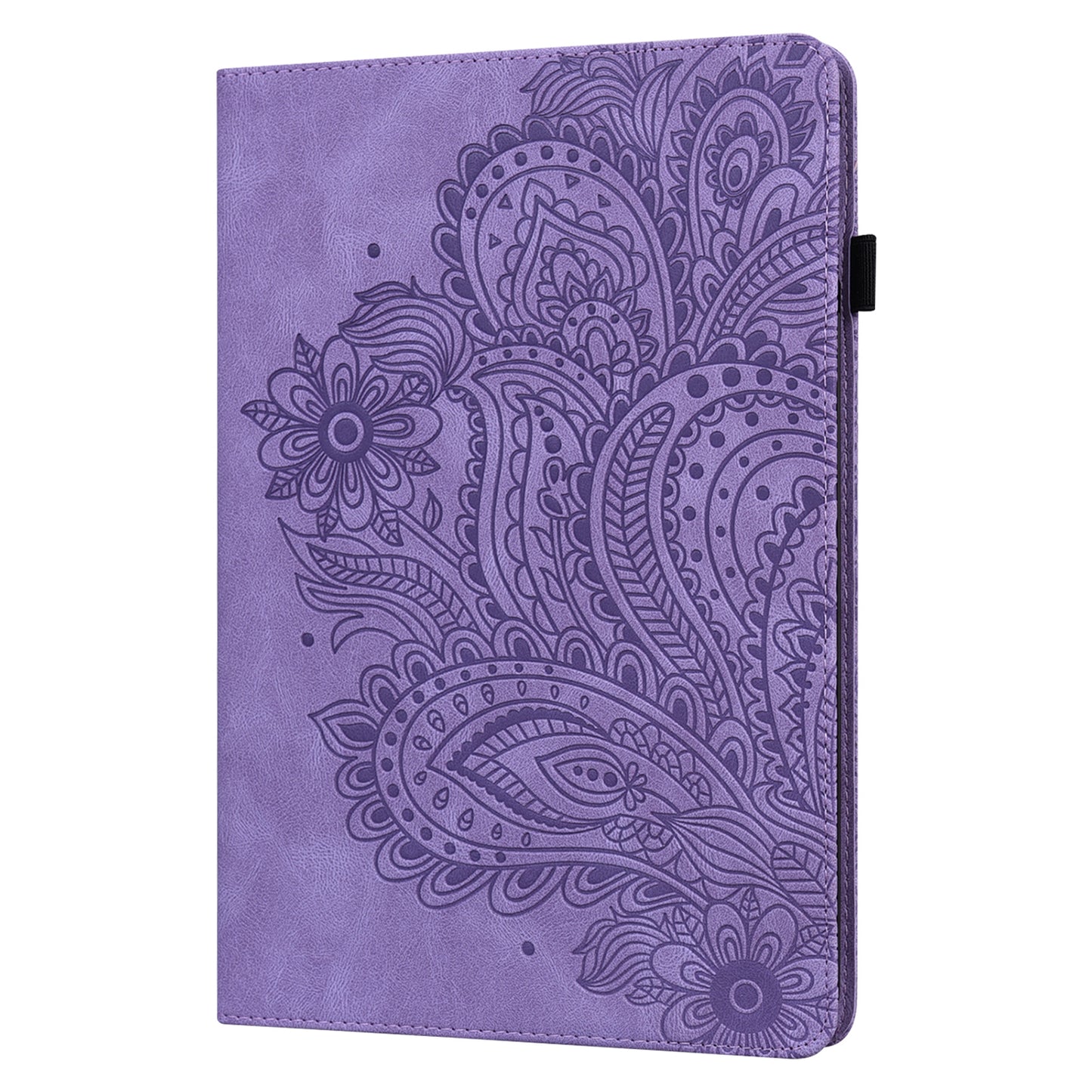 For Lenovo M10 Plus / Smart Tab M10 FHD Plus X606F Imprinted Flower Pattern Leather Wallet Stand Tablet Protective Shell