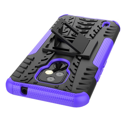 Foldable Kickstand for Motorola Moto E7 Cool Tyre PC + TPU Hybrid Shell Case