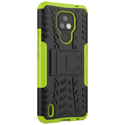 Foldable Kickstand for Motorola Moto E7 Cool Tyre PC + TPU Hybrid Shell Case