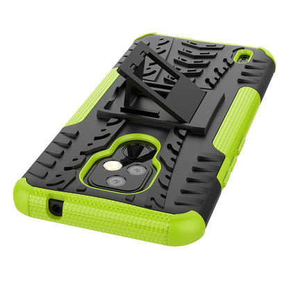 Foldable Kickstand for Motorola Moto E7 Cool Tyre PC + TPU Hybrid Shell Case