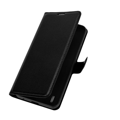 Litchi Texture Leather Phone Protective Cover with Wallet Stand Design for Motorola Moto E7