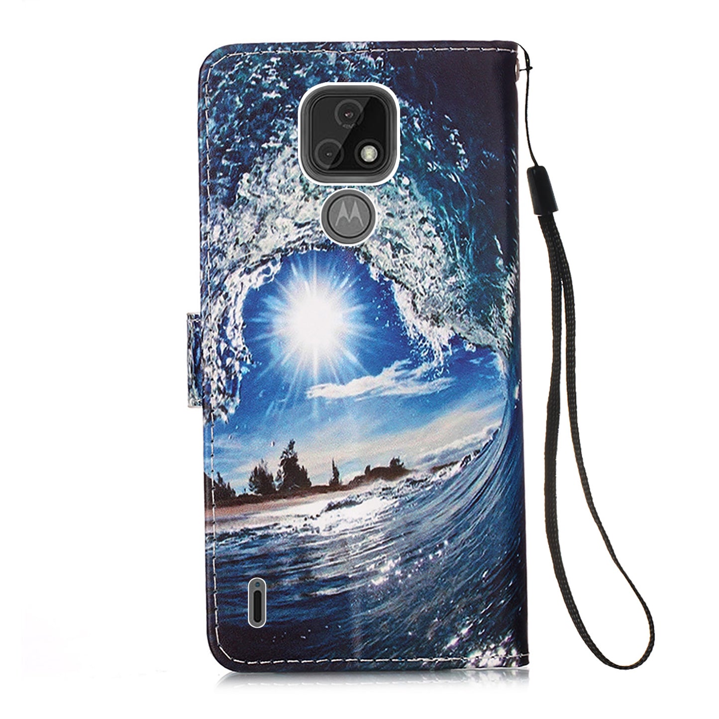 Pattern Printing Leather Wallet Stand Case for Motorola Moto E7