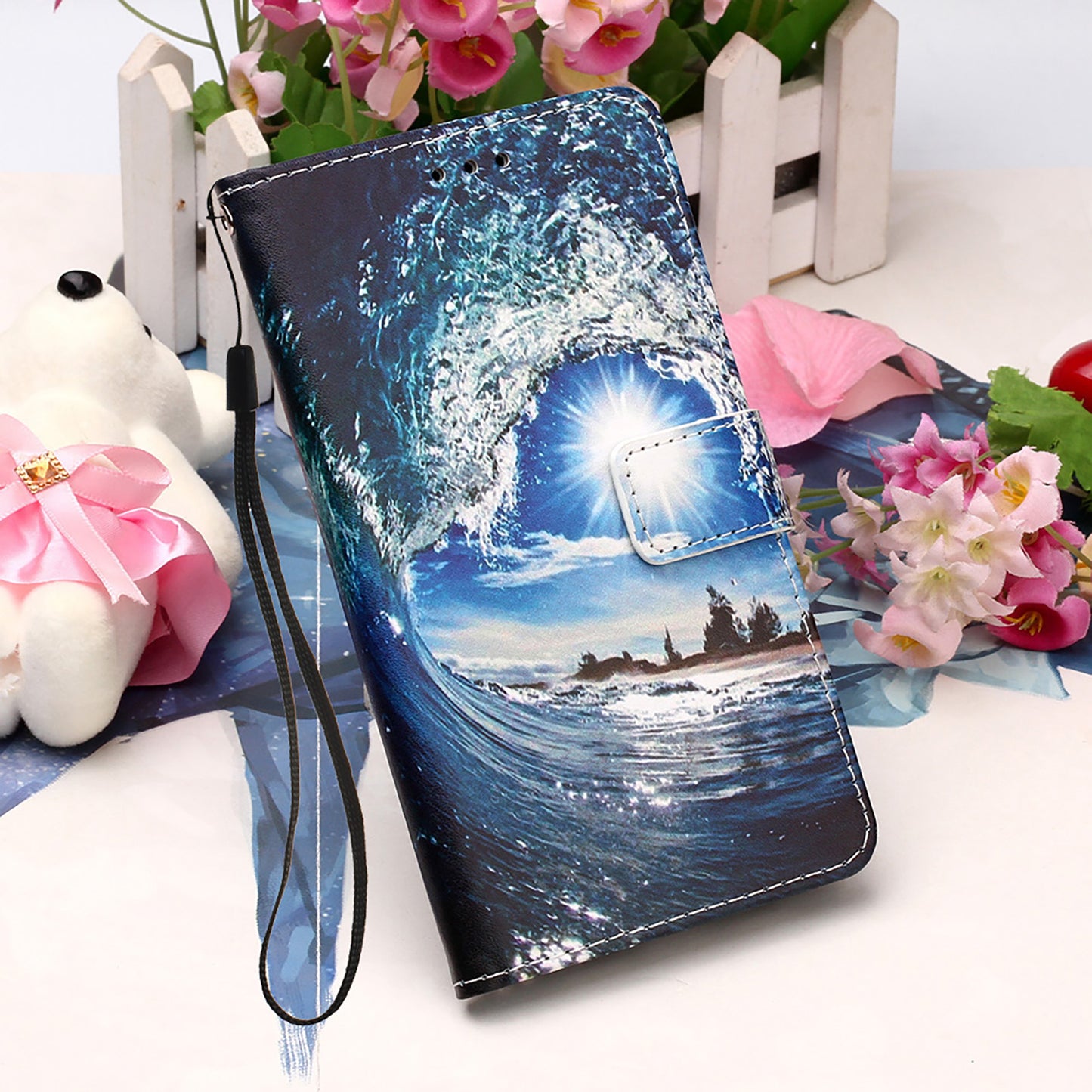 Pattern Printing Leather Wallet Stand Case for Motorola Moto E7