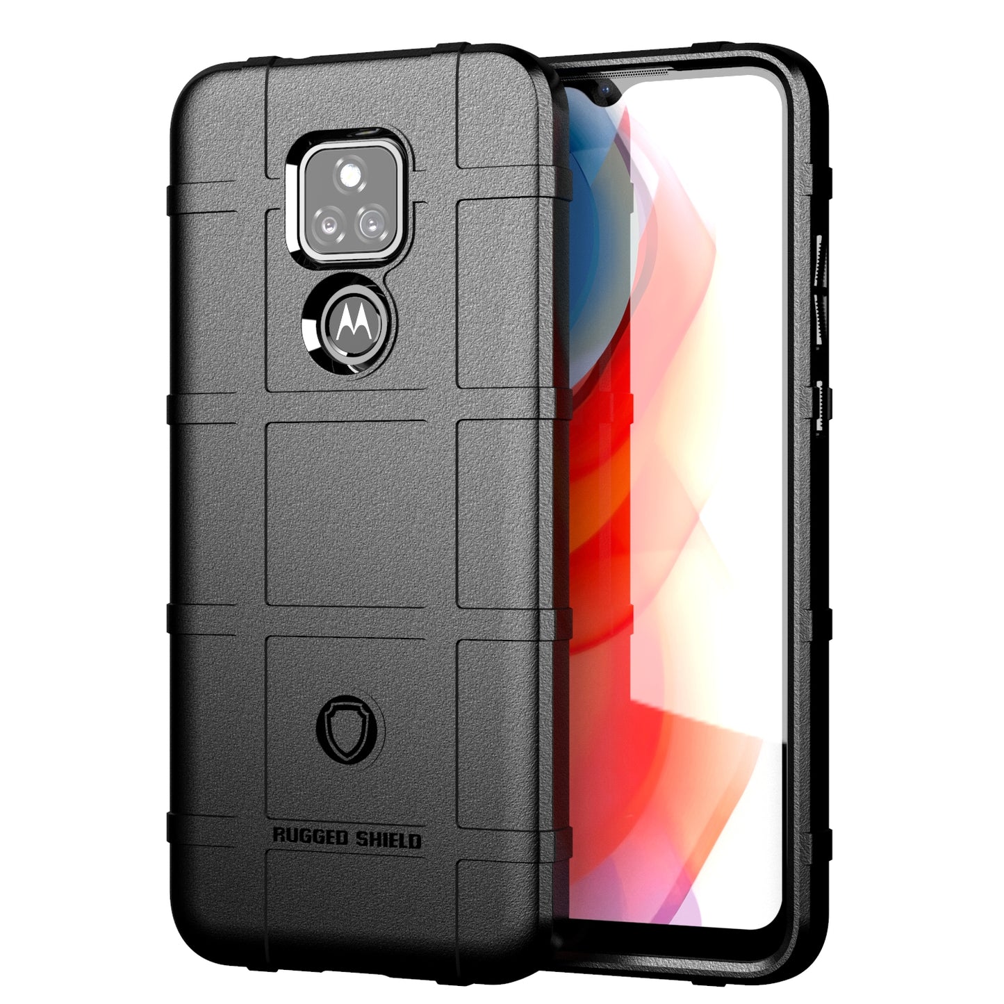 For Motorola Moto G Play (2021) Shock-proof Rugged Square Grid Skin TPU Back Shell