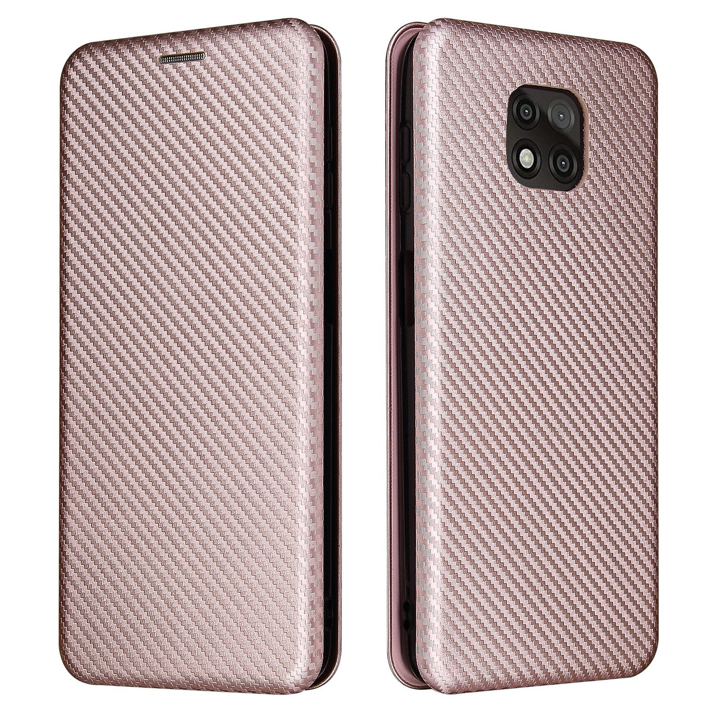 Auto-absorbed Stand Carbon Fiber Texture Leather Shell Cover for Motorola Moto G Power (2021)