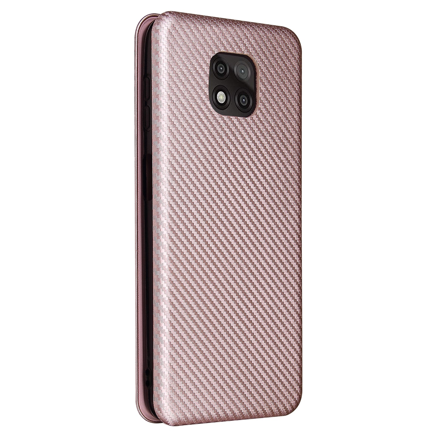 Auto-absorbed Stand Carbon Fiber Texture Leather Shell Cover for Motorola Moto G Power (2021)