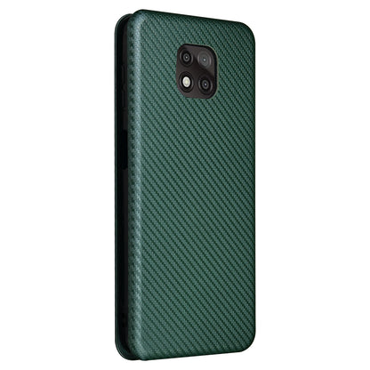 Auto-absorbed Stand Carbon Fiber Texture Leather Shell Cover for Motorola Moto G Power (2021)