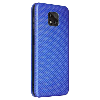 Auto-absorbed Stand Carbon Fiber Texture Leather Shell Cover for Motorola Moto G Power (2021)