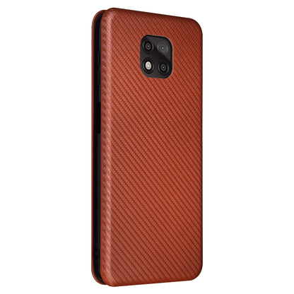 Auto-absorbed Stand Carbon Fiber Texture Leather Shell Cover for Motorola Moto G Power (2021)