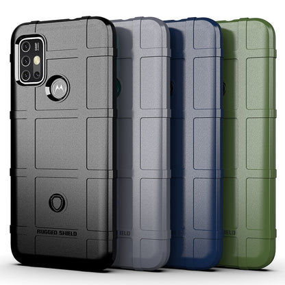 For Motorola Moto G30/G20 / Moto G10 Shock-proof Rugged Square Grid Skin TPU Back Case