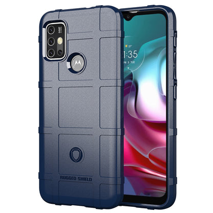 For Motorola Moto G30/G20 / Moto G10 Shock-proof Rugged Square Grid Skin TPU Back Case