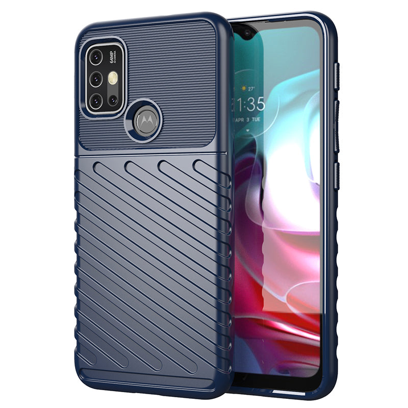 Thunder Series Twill Texture Thickened TPU Protective Cover Case for Motorola Moto G30/G20 / Moto G10