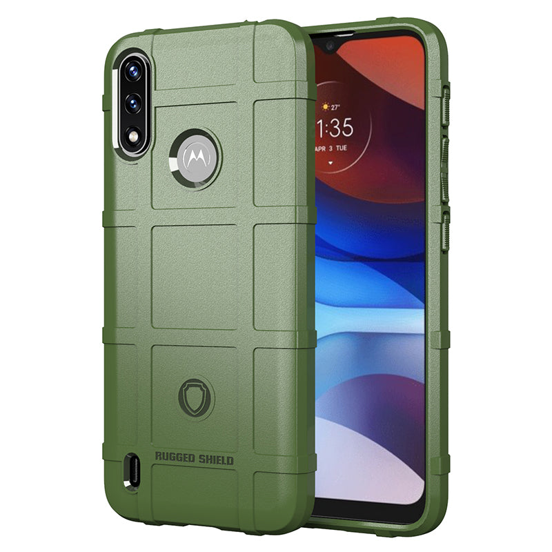 For Motorola Moto E7 Power/Moto E7i Power Shock-proof Rugged Square Grid Skin TPU Back Shell