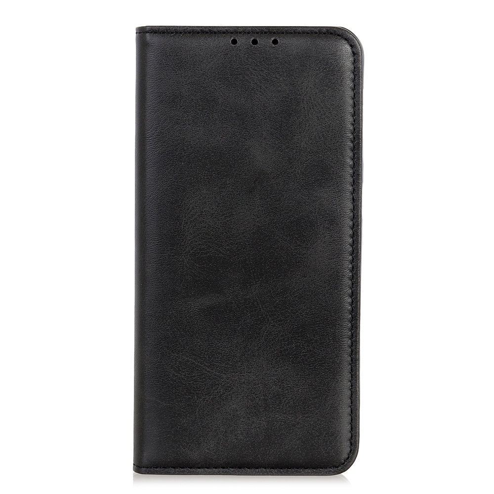 Split Leather Auto-absorbed Wallet Protective Case with Stand for Motorola Moto G30