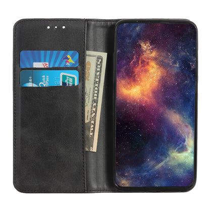 Split Leather Auto-absorbed Wallet Protective Case with Stand for Motorola Moto G30