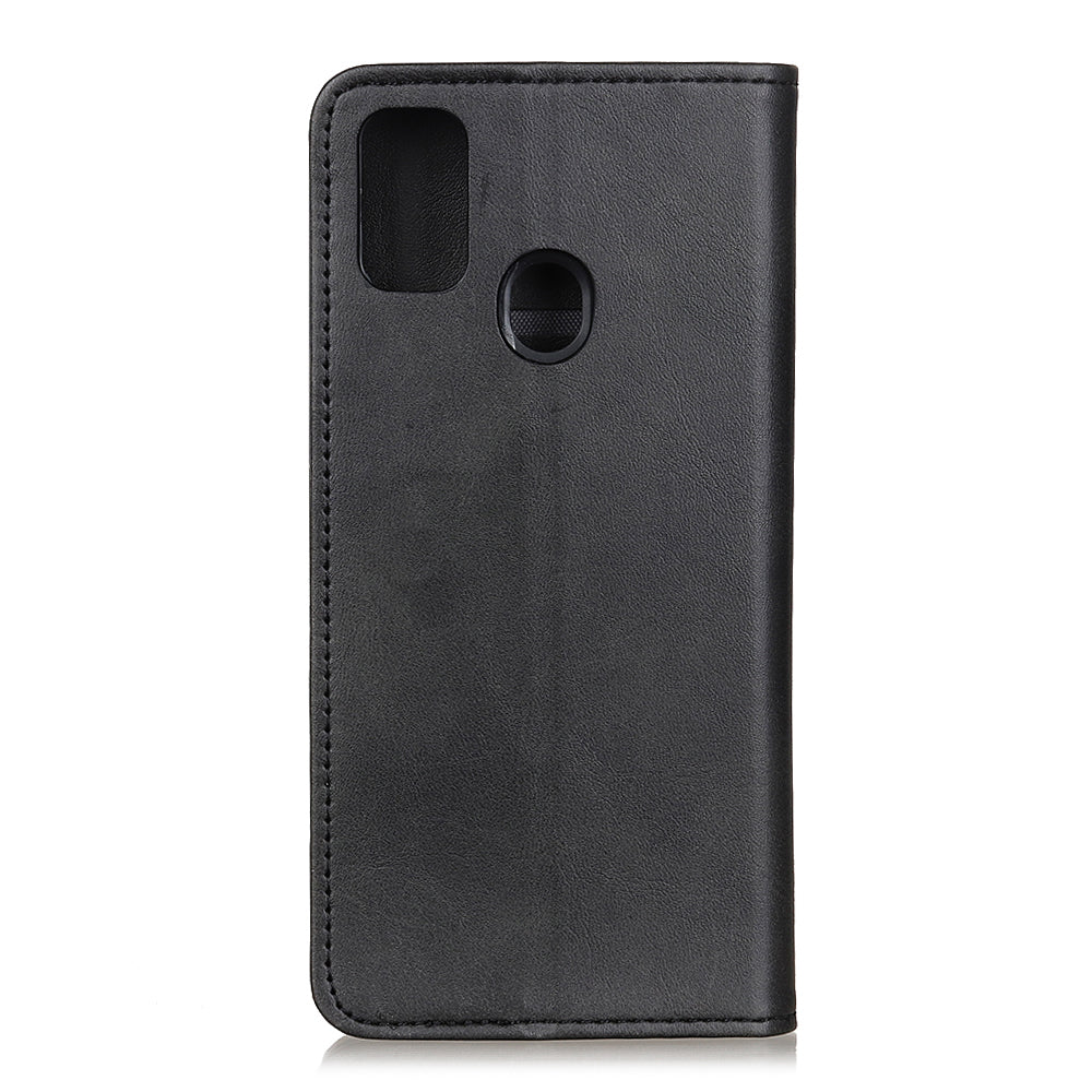 Split Leather Auto-absorbed Wallet Protective Case with Stand for Motorola Moto G30