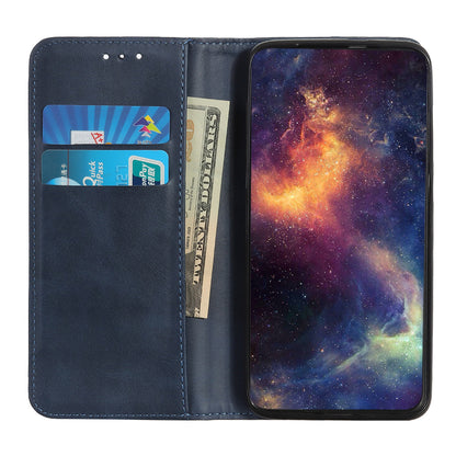 Split Leather Auto-absorbed Wallet Protective Case with Stand for Motorola Moto G30