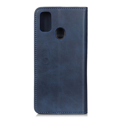 Split Leather Auto-absorbed Wallet Protective Case with Stand for Motorola Moto G30